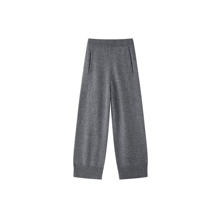 Damen Weiche Strick-Loungehose mit weitem Bein und Eingrifftaschen Drune