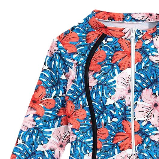 Damen Langärmliger Schwimmanzug mit floralem Muster Drune