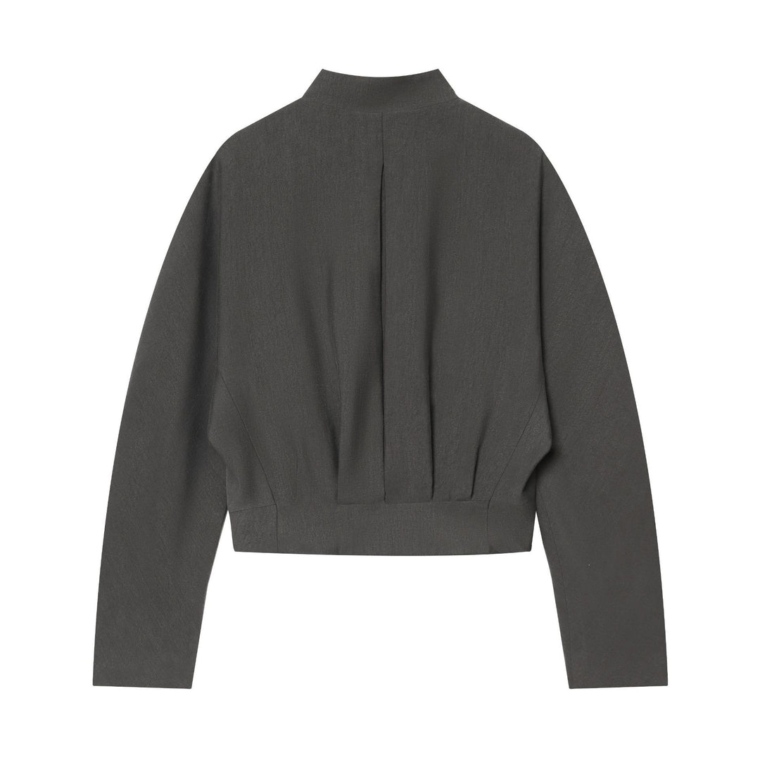 Damen nan taillierter Cropped-Blazer mit V-Ausschnitt, entwurfsnahtiger Formgebung und dreiknopfverschluss Drune