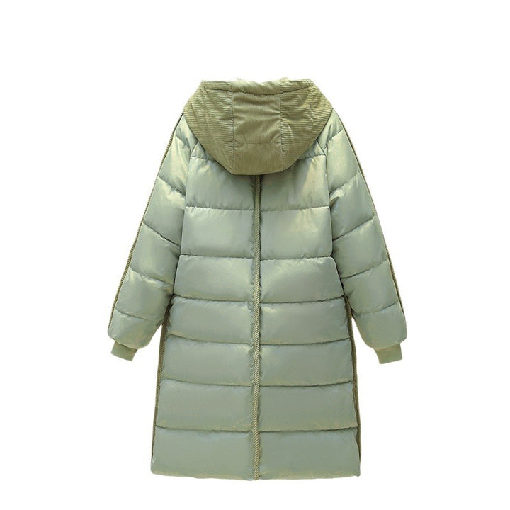 Damen Langer isolierter Pufferparka mit abnehmbarer Kapuze und großen Taschen Drune