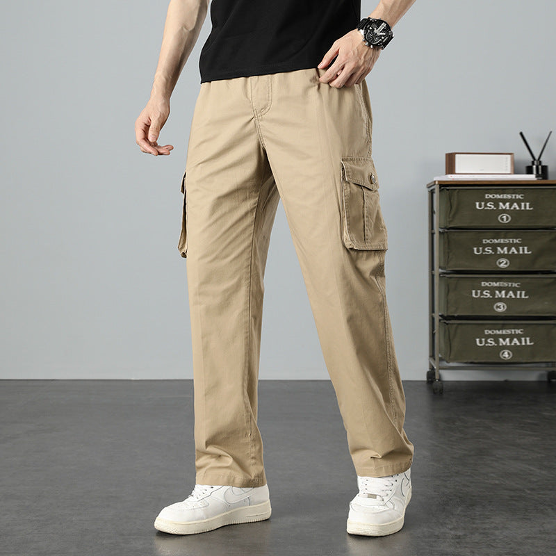 Herren Lässige Canvas-Cargohose mit großen Klappentaschen, Relaxed Fit & verstärkten Nähten Drune
