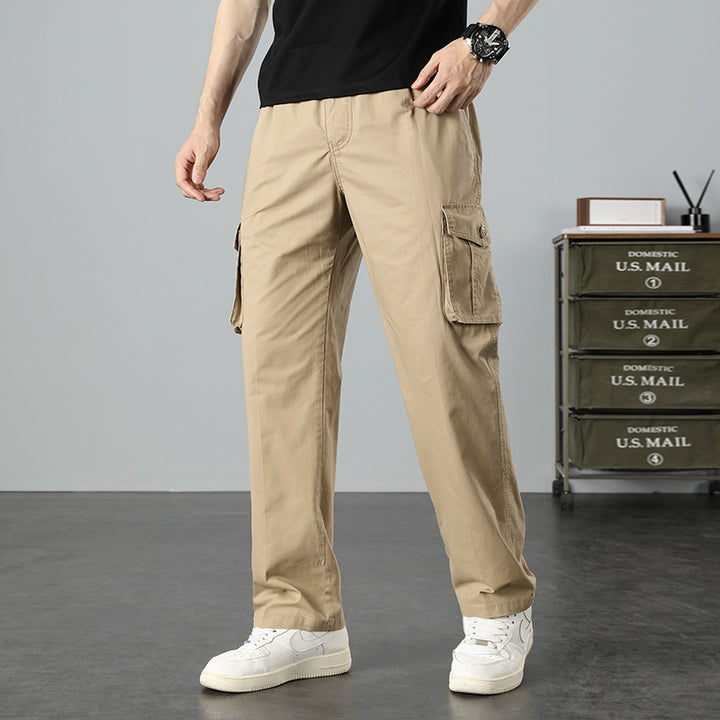 Herren Lässige Canvas-Cargohose mit großen Klappentaschen, Relaxed Fit & verstärkten Nähten Drune