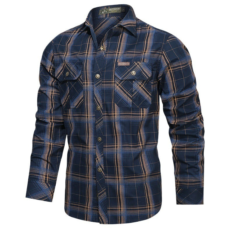Herren Karierte Outdoor-Hemd Drune