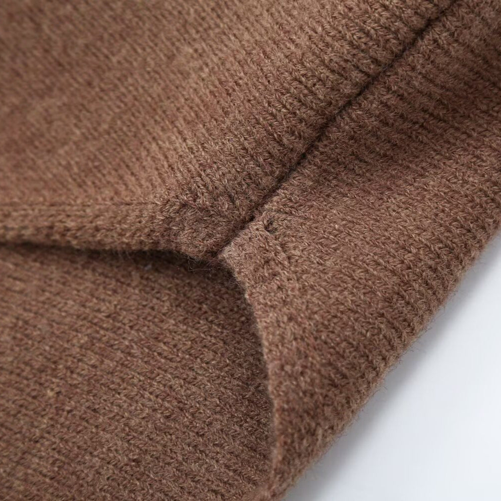 Damen Zweiteiliges Strick-Set mit Oversize-Pullover, Lochmuster-Miniüberrock und weiter Palazzohose Drune