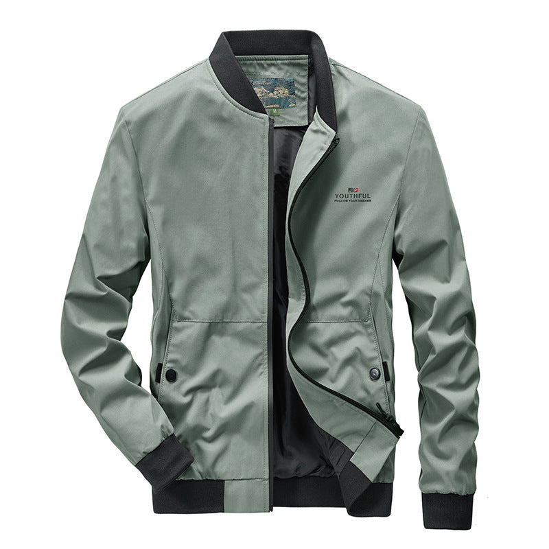 Herren Leichter Bomberblouson im urban-minimalistischen Stil mit Rippbündchen und Reißverschluss Drune