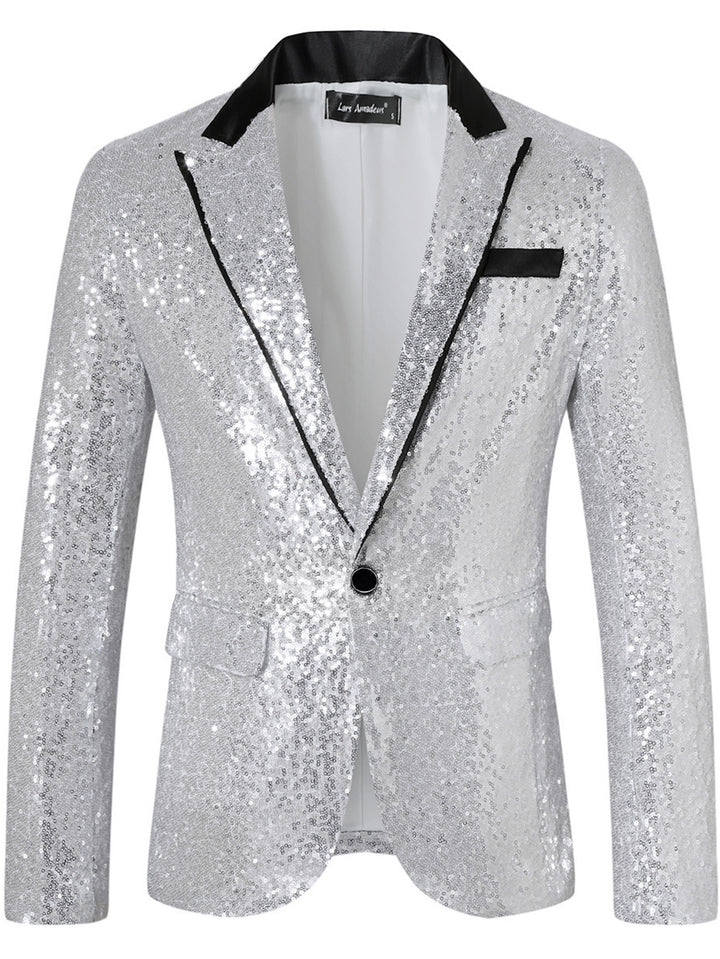 Herren Glamouröser Paillettenblazer Drune