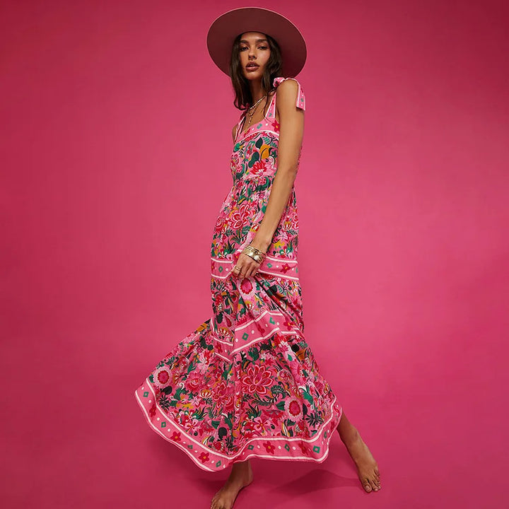 Damen Floral Motive Badeanzug mit verspieltem Trägerdesign Drune