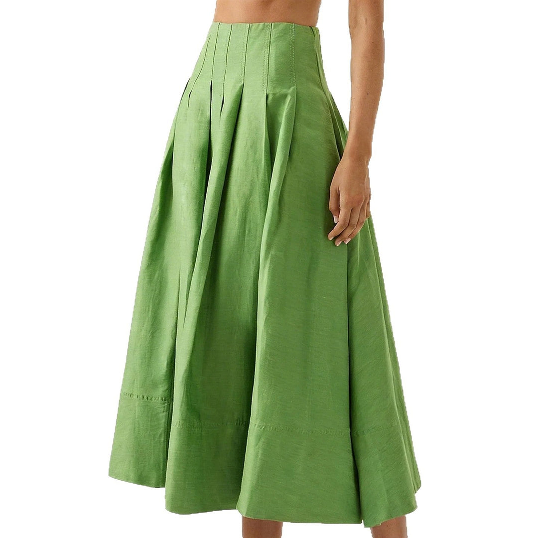 Damen Eleganter Midirock mit fließendem Schnitt und seitlichen Taschen Drune