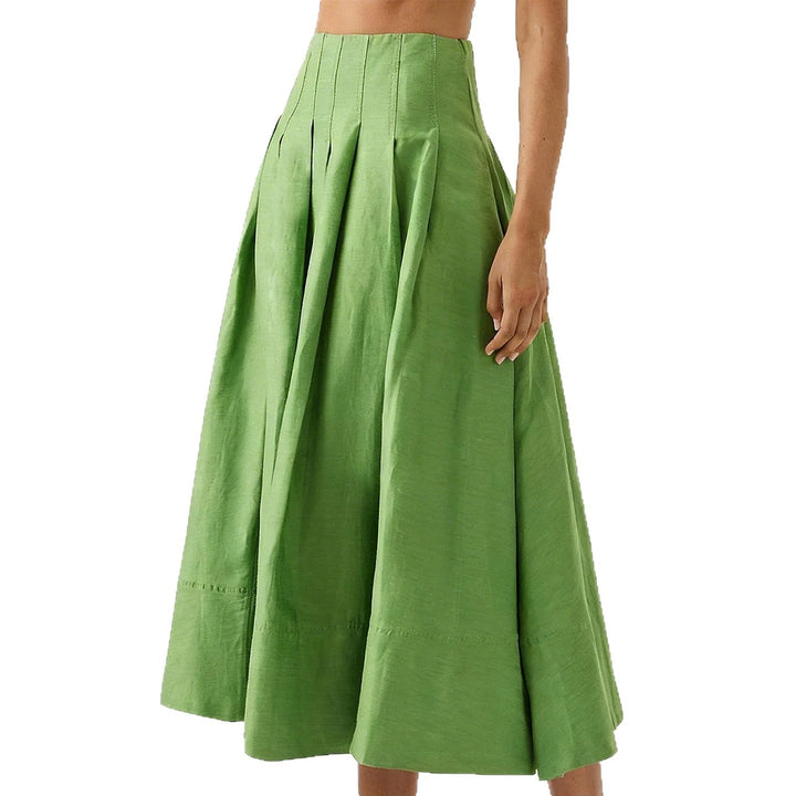 Damen Eleganter Midirock mit fließendem Schnitt und seitlichen Taschen Drune