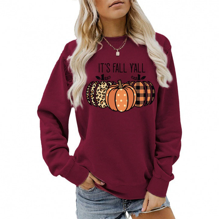 Damen Sweatshirt mit verspieltem Herbstmotiv und bequemer Passform Drune