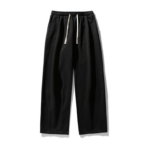 Unisex Weite Relaxed-Hose mit Bügelfalte, elastischem Komfortbund und Kordelzug Drune