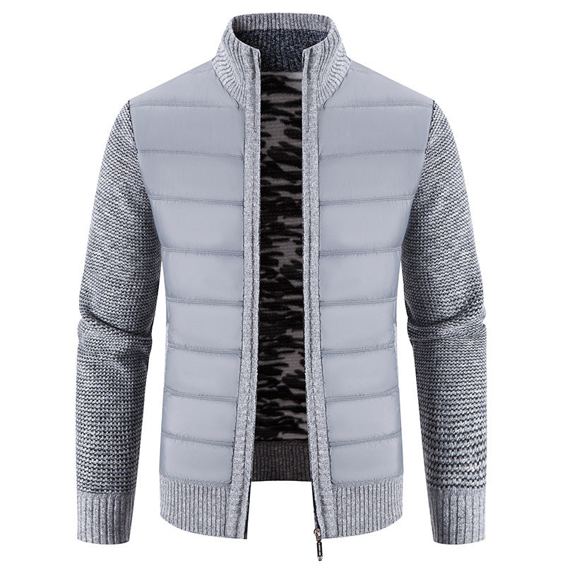 Drune | Herren Winter Steppjacke mit gestrickten Ärmeln und Reißverschlussverschluss
