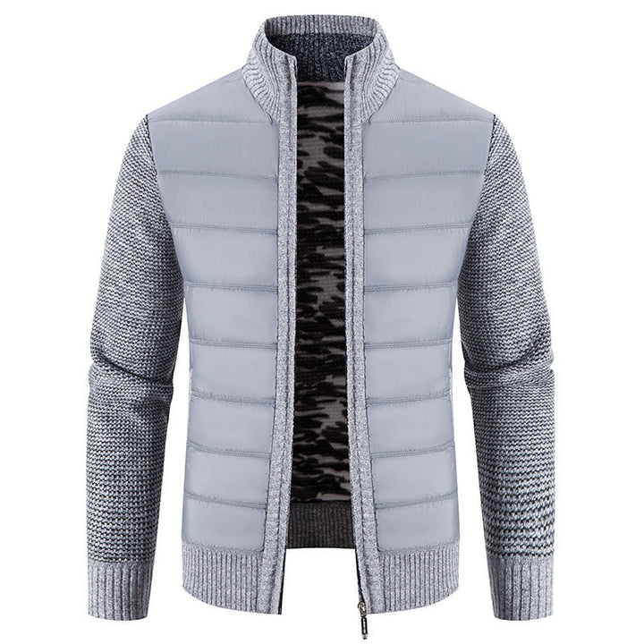 Drune | Herren Winter Steppjacke mit gestrickten Ärmeln und Reißverschlussverschluss
