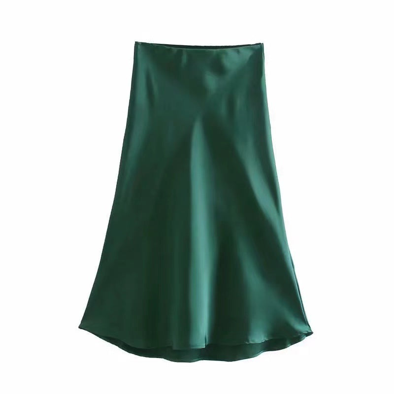 Damen Maxi-Rock aus fließendem Stoff mit elegantem Fall Drune