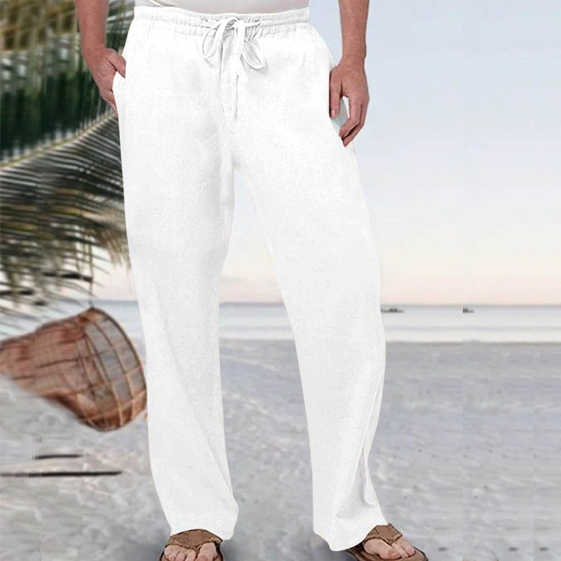 Herren nan weiche Loungehose aus Baumwolljersey mit elastischem Tunnelzugbund und seitlichen Eingrifftaschen Drune