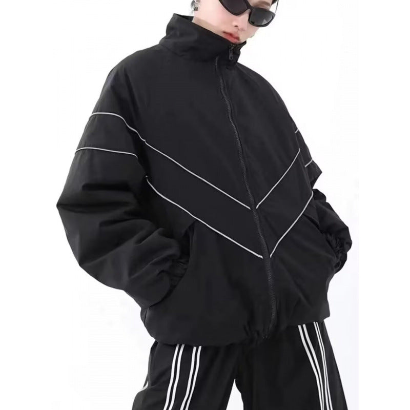 Unisex Sportliche Windjacke mit hohen Kragen und reflektierenden Akzenten Drune