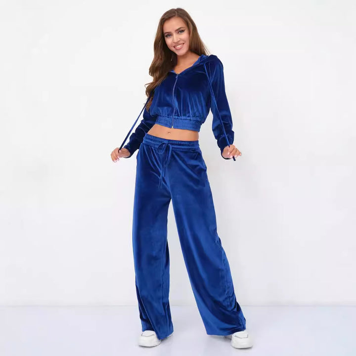 Damen Sportliches Fleece-Lounge-Set Drune