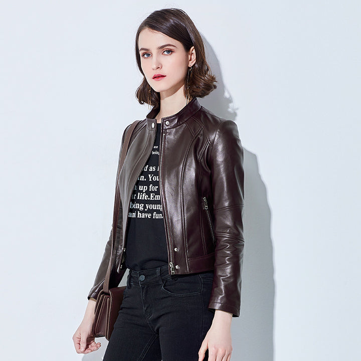 Damen Trendige Bikerjacke aus hochwertigem Leder Drune