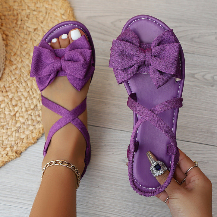 Damen Riemensandalen mit dekorativem Schleifendetail und komfortabler Sohle Drune