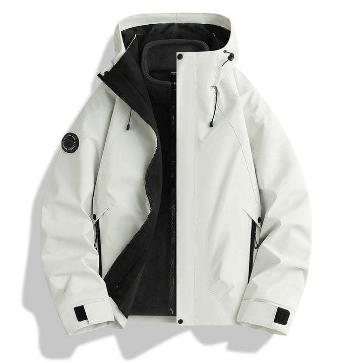Herren wasserdichte Softshelljacke mit Kapuze und Fleece-Innenfutter Drune