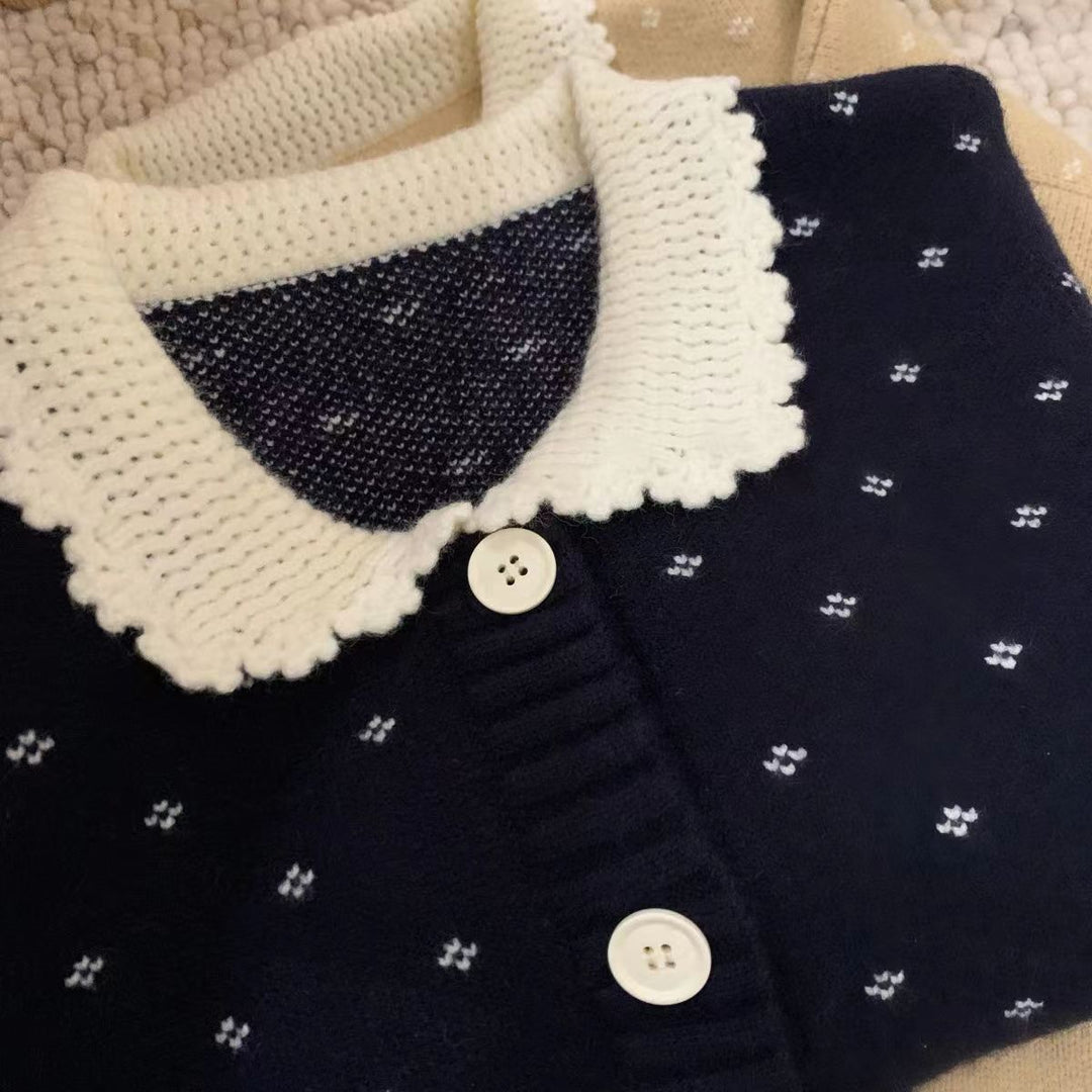 Damen Kuschelige Strickjacke mit Kragen Drune