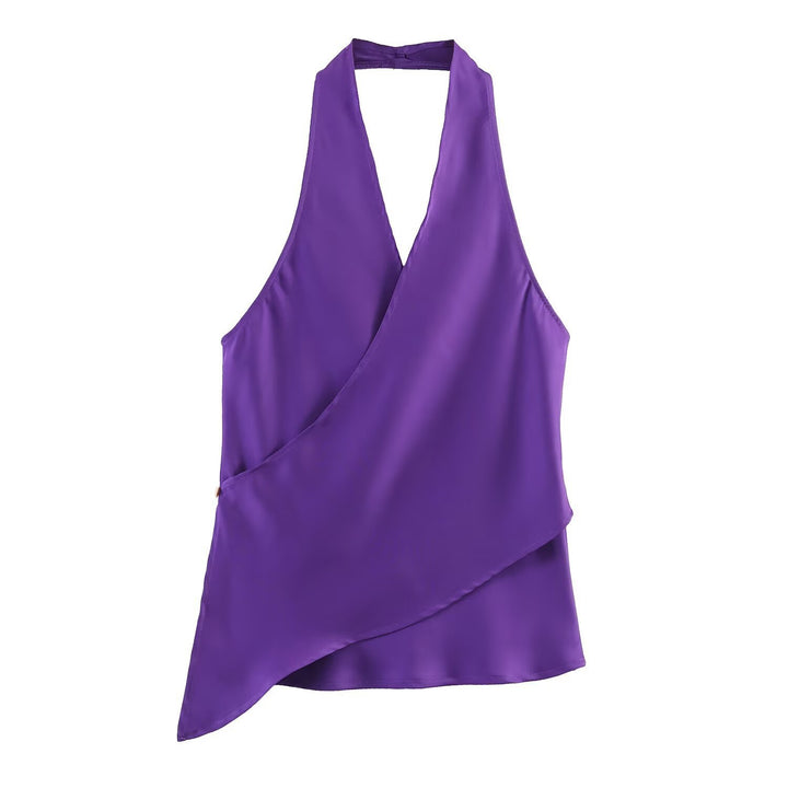 Damen Wickelbluse mit V-Ausschnitt Drune