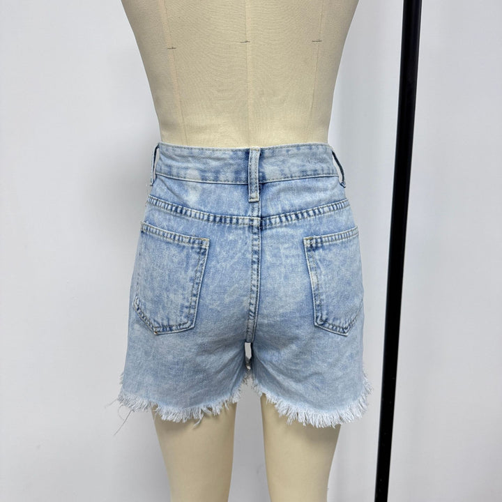 Damen Destroyed Denim-Shorts im lässigen Stil Drune