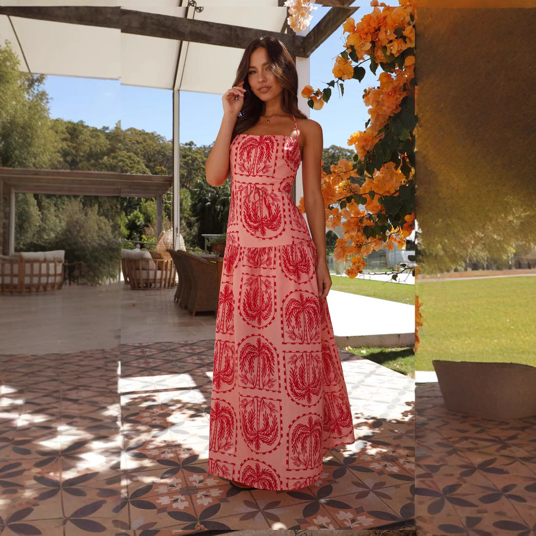 Damen Maxikleid mit floralem Druck und elegantem Schnitt Drune