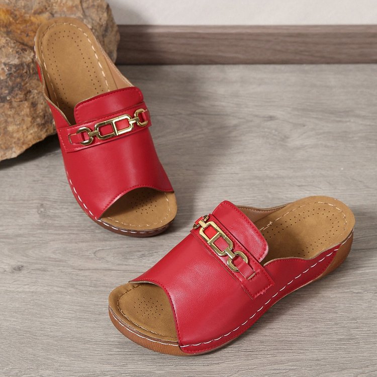 Damen Komfortable Clogs mit dekorativer Schnalle und atmungsaktiver Innensohle Drune