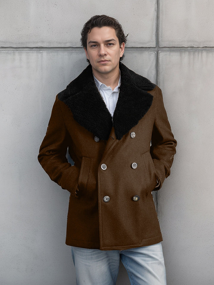 Herren modische Dufflejacke mit weichem Kragen und praktischen Taschen Drune