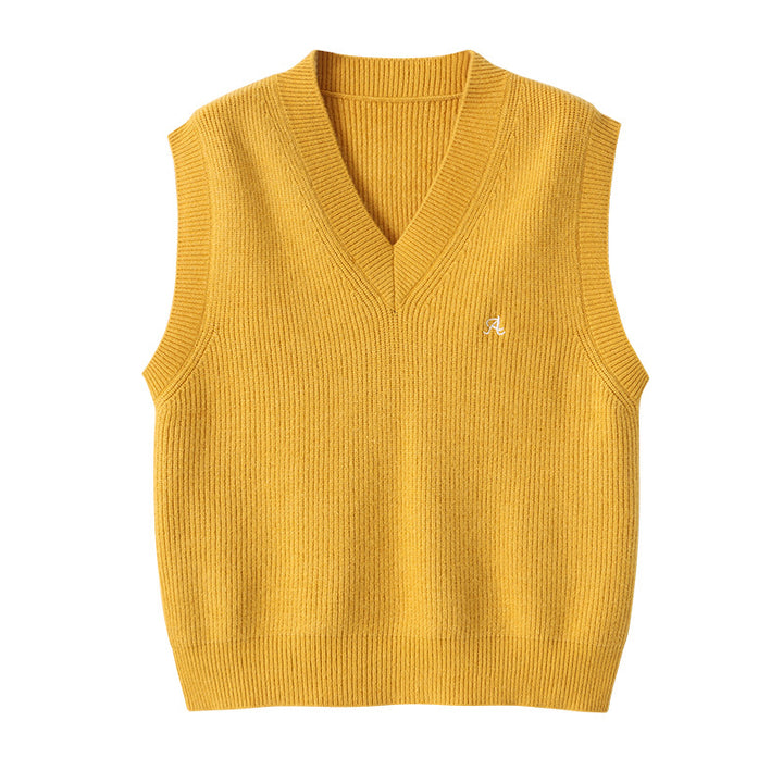 Damen Strickpullover mit V-Ausschnitt und feinen Rippstrukturen Drune