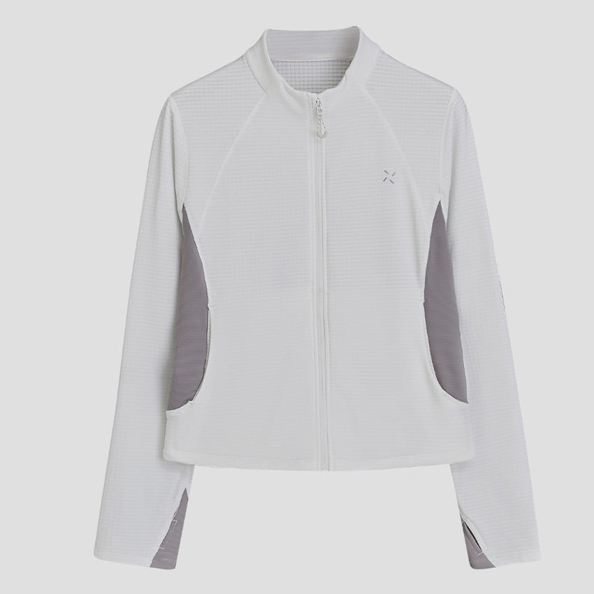 Damen Atmungsaktive Sportjacke mit Stehkragen, Raglanärmeln und Stretch-Einsätzen Drune