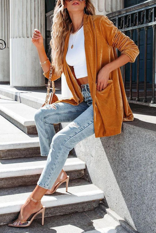 Drune | Think Twice Samt Strickjacke Mantel