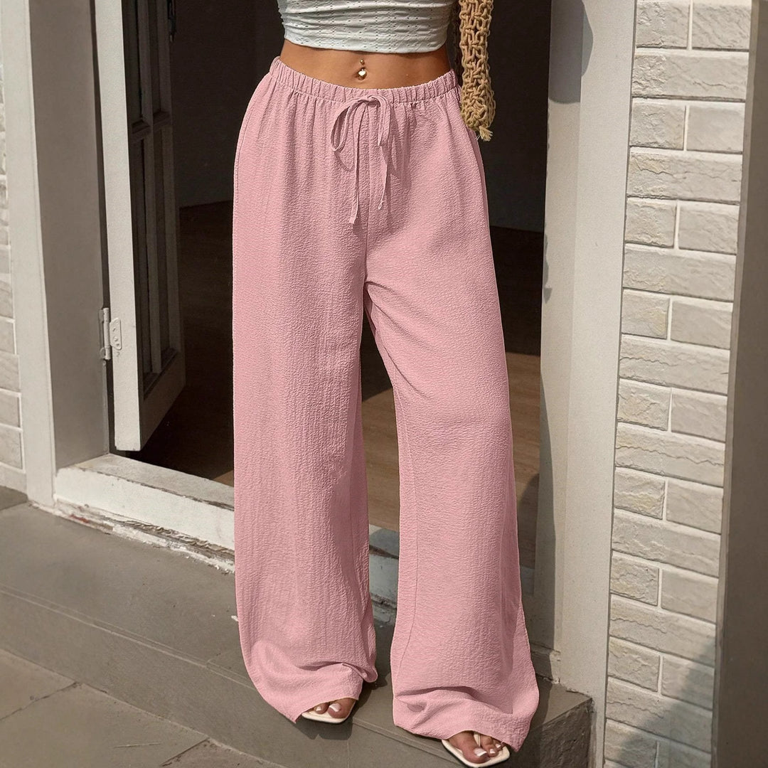 Damen Leichte Palazzohose mit elastischem Bund Drune
