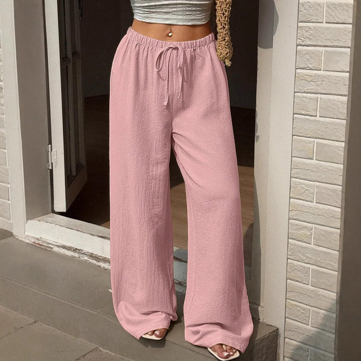 Damen Leichte Palazzohose mit elastischem Bund Drune