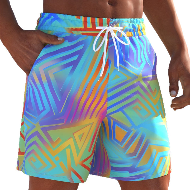 Herren Badeshorts mit animalischem Muster und elastischem Bund Drune