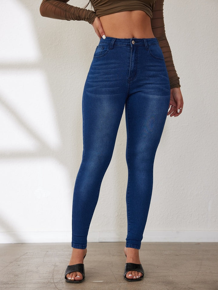 Damen Skinny-Jeans mit hohem Bund und figurbetonter Passform Drune