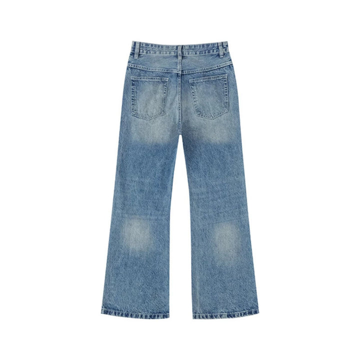 Damen Weite Distressed Denim-Jeans im Palazzo-Schnitt Drune