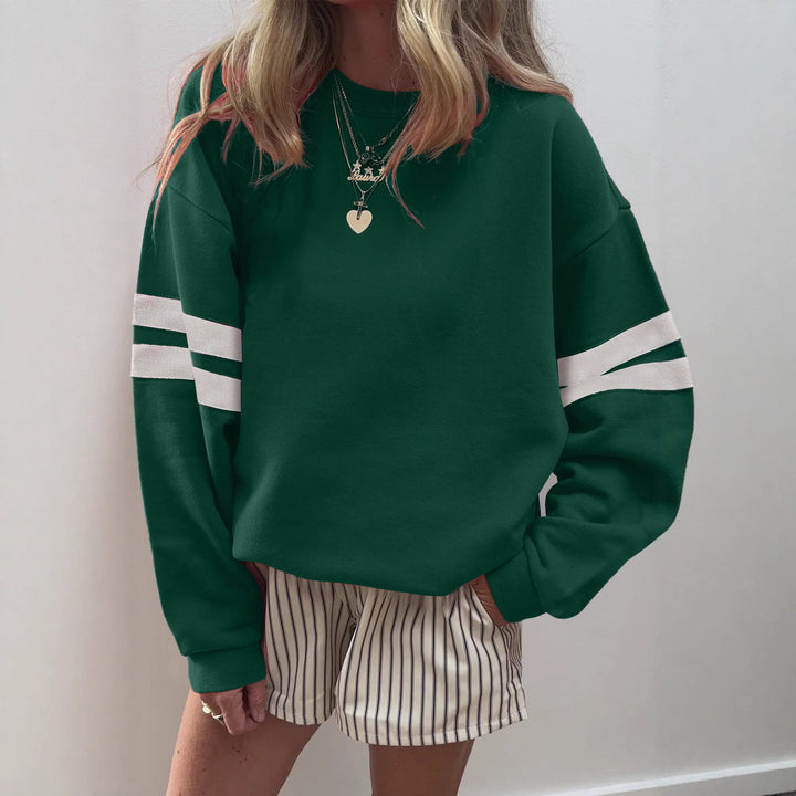 Damen Weit geschnittenes Sweatshirt mit Kontraststreifen an den Ärmeln Drune