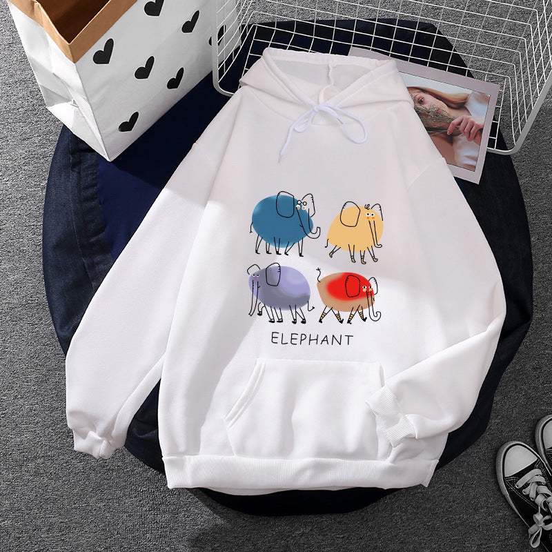 Damen nan Kapuzenpullover mit minimalistischer Grafik, lockerer Oversize-Passform und Kängurutasche Drune