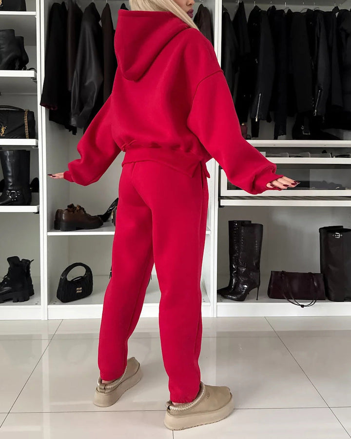 Drune | Run Kapuzenpullover und Cropped Hose Zwei Teile Satz