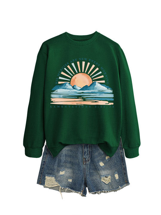 Damen Sweatshirt mit inspirierendem Sonnenaufgangsdesign und lässigem Schnitt Drune