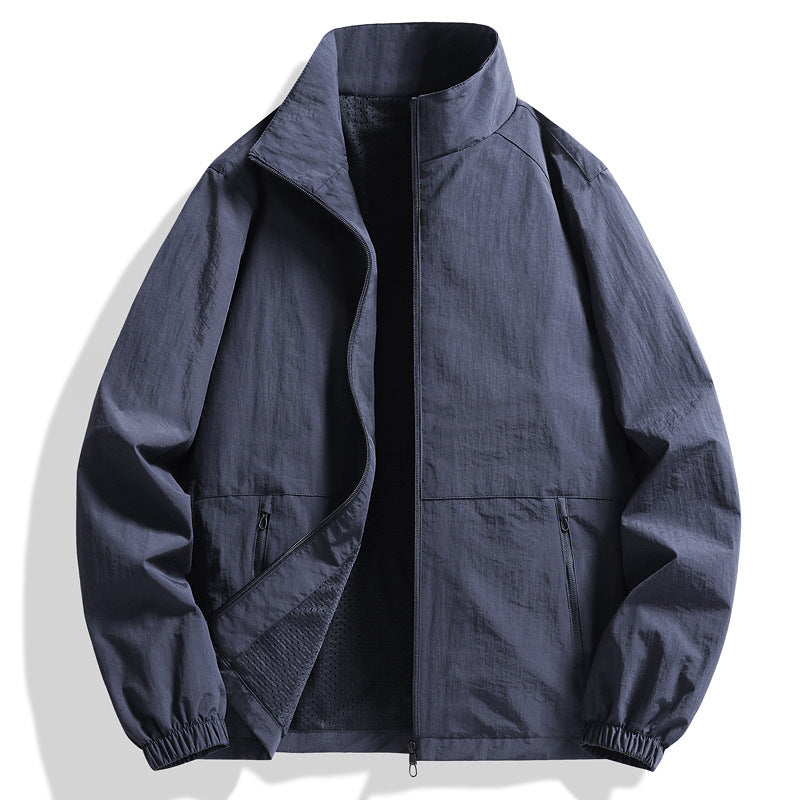 Herren Leichte Windjacke mit hohem Kragen Drune
