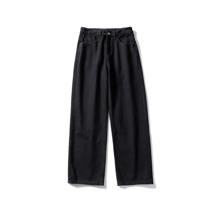 Damen Weitgeschnittene High-Waist Denim-Jeans mit geradem Bein Drune