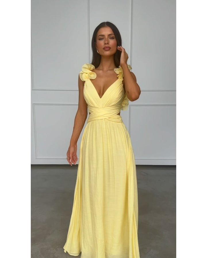 Damen Maxikleid mit floralem Detail Drune