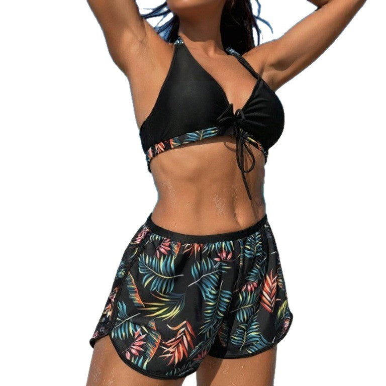 Damen Bikini-Set mit verstellbaren Trägern und Floral-Print Drune