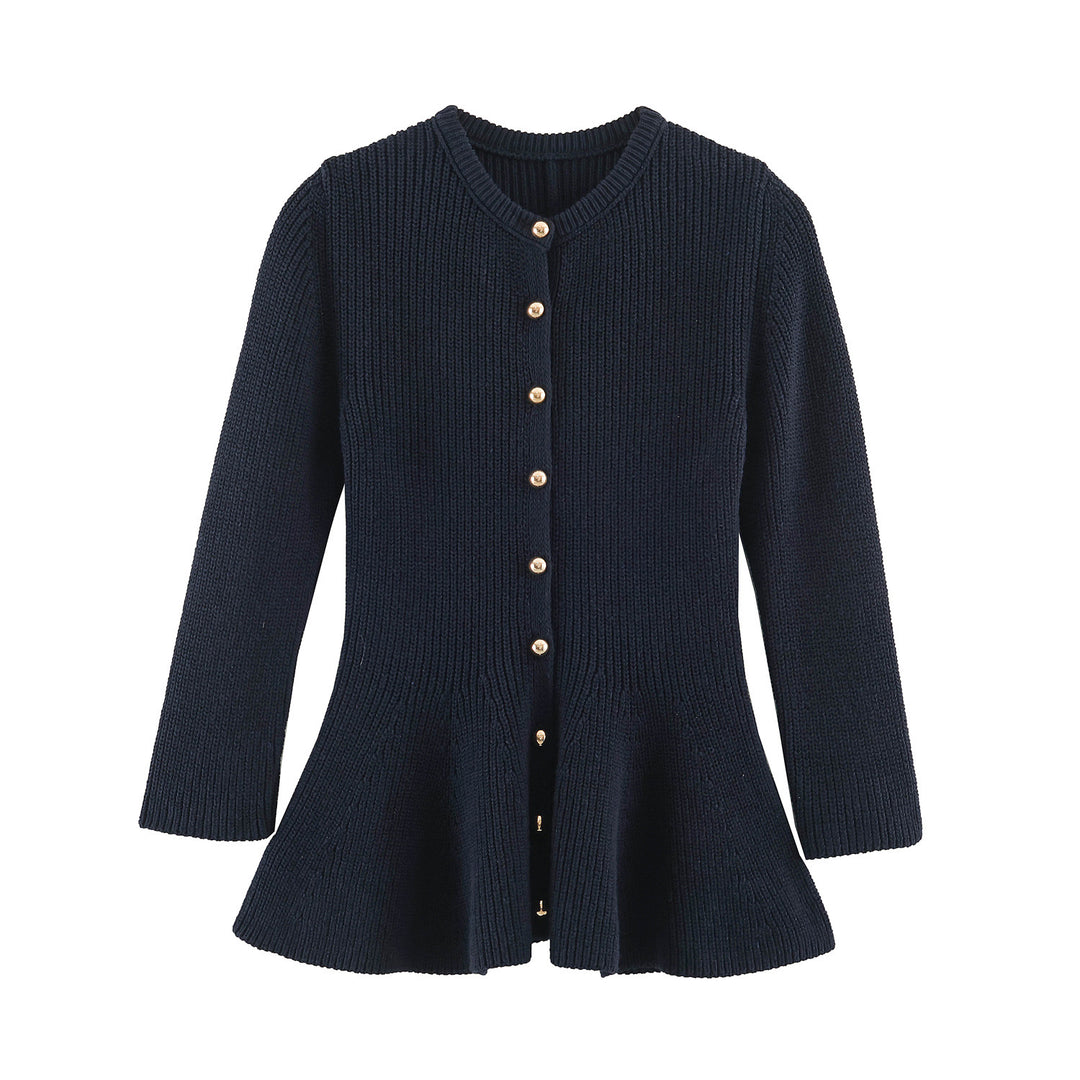 Damen Feinstrick-Cardigan mit taillierter Peplum‑Silhouette Drune