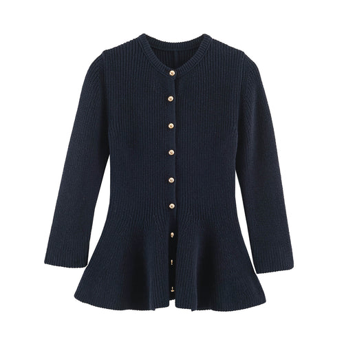 Damen Feinstrick-Cardigan mit taillierter Peplum‑Silhouette Drune