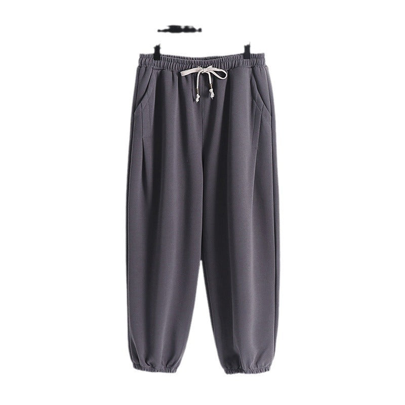 Damen Lässige Jogginghose aus weichem Baumwoll-Mix mit Tunnelzug und elastischen Knöchelbündchen Drune