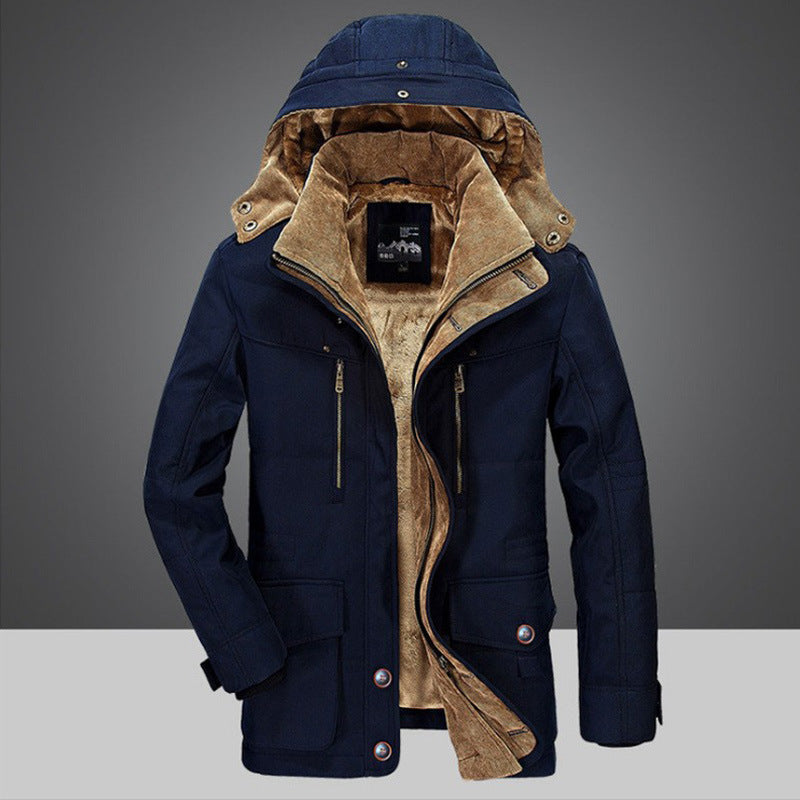Herren nan arktis-inspirierter Fieldparka mit Cord-Innenkragen, abnehmbarer Kapuze und multifunktionalen Taschen Drune